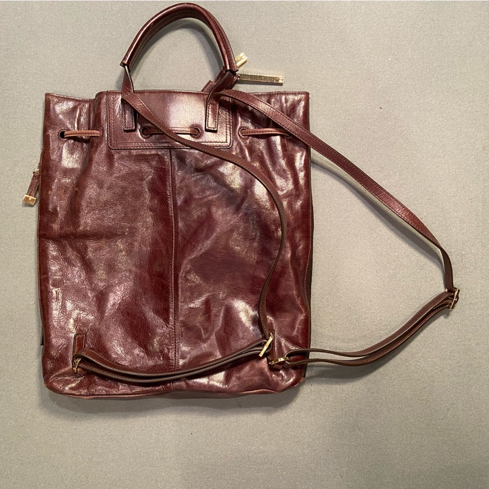 Halston Suede Drawstring Backpack, Brown, Modern … - image 4